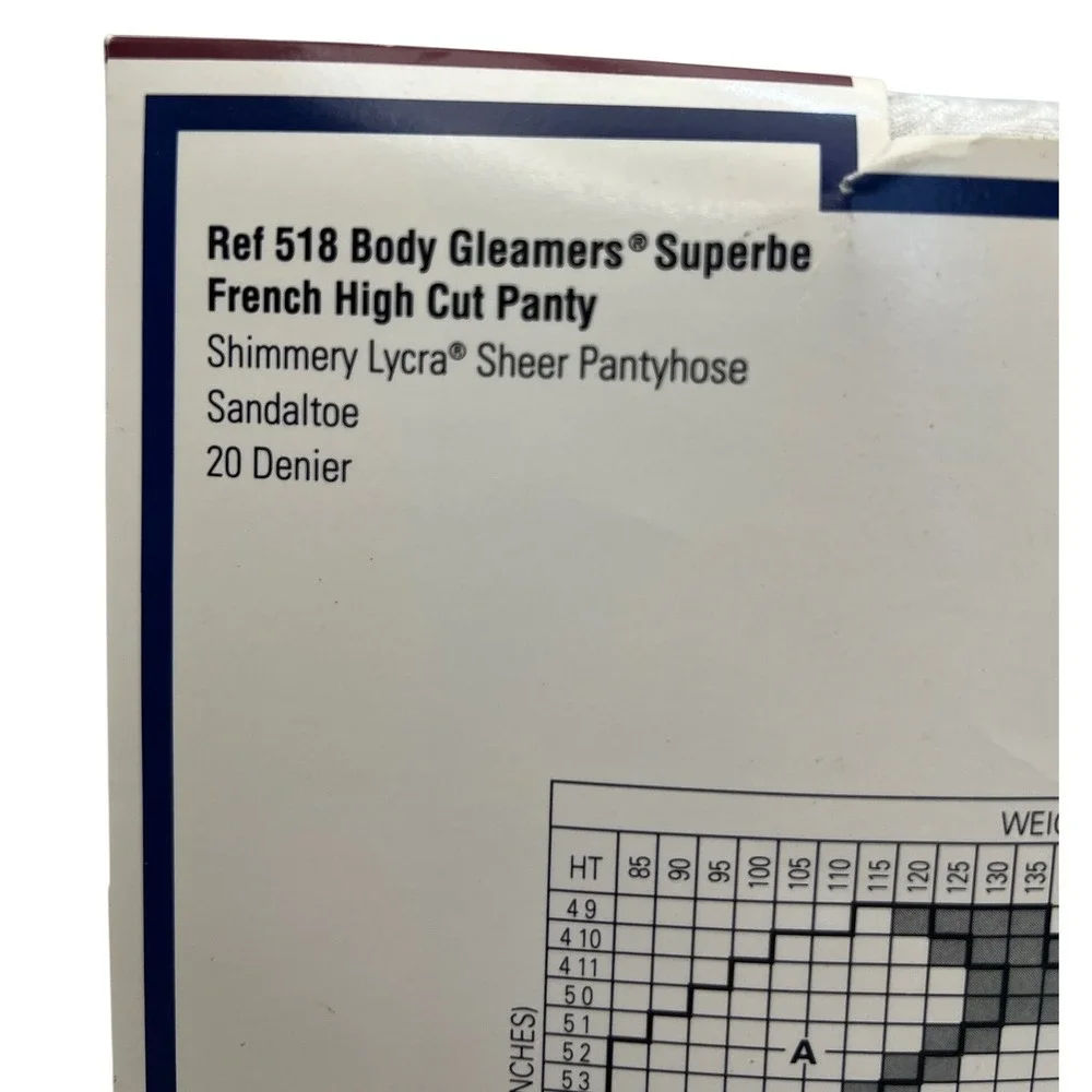Givenchy Body Glimmers French High Cut Shimmer Pantyhose Size L Silver NOS vtg